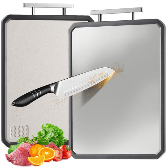 Cutting board — Double sided non-slip design with juice groove and mesh