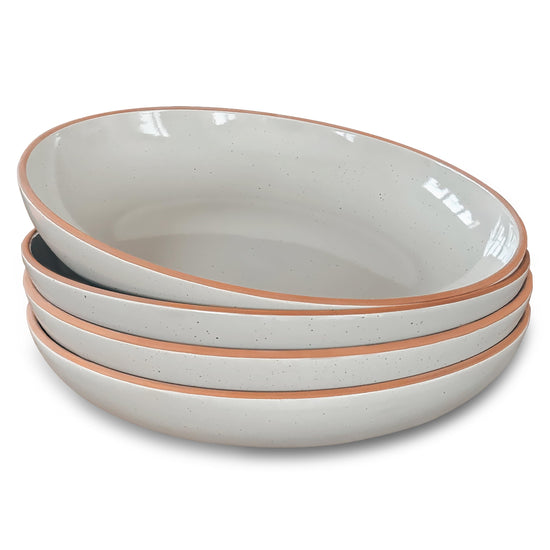 Mora ceramic pasta bowls - Set of 4, microwave and dishwasher safe