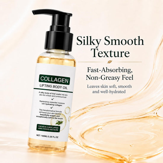 ELYCURA Collagen Body Oil, Firming & Hydrating Body Oil for Dry Skin, Lightweight Non-Greasy Moisturizing Body Oil, 6.76 Fl Oz