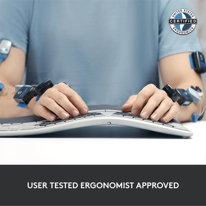 Logitech ERGO wireless ergonomic keyboard — wireless design for comfort and support