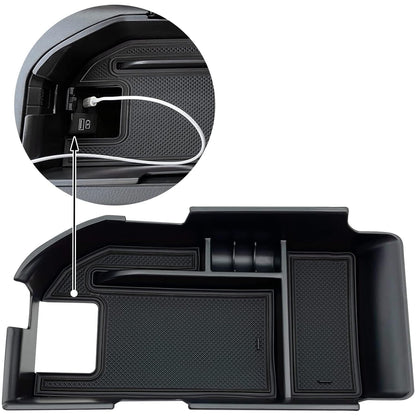 Auto accessory — Center console organizer tray for Camry with USB ports 2018-2024