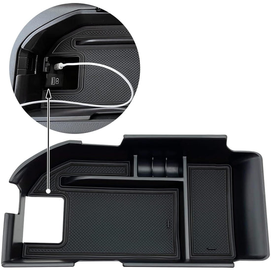 Auto accessory — Center console organizer tray for Camry with USB ports 2018-2024
