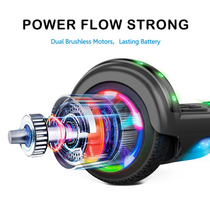 LIEAGLE self balancing electric vehicle with Bluetooth wheels and LED lights for kids and adults