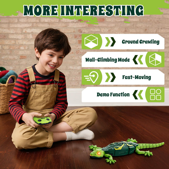 HYES wall crawler gecko - remote control wall crawling robot toy for ages 4-8