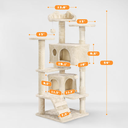 Yaheetech cat tree tower with scratch post for kittens and small pets.