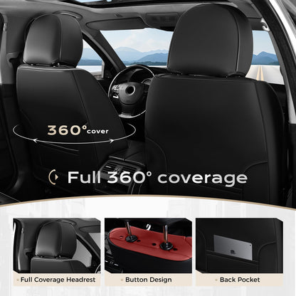 Coverado car seat cover set - waterproof leather for most cars