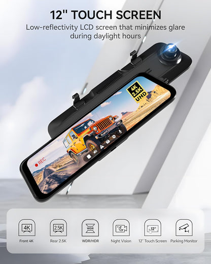 WOLFBOX G900 onboard camera — 4K front and 2.5K rear with smart touch screen