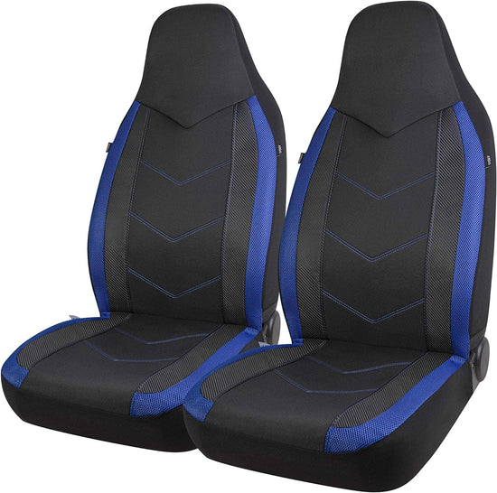 PIC AUTO vehicle seat cover — Sports carbon fiber mesh design, universal fit, blue