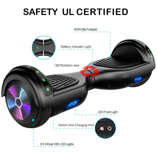 LIEAGLE self balancing electric vehicle with Bluetooth wheels and LED lights for kids and adults