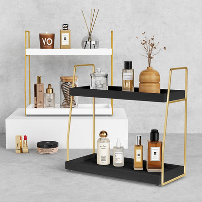 Forbena 2 tier shelf — countertop organizer for bathroom and kitchen storage