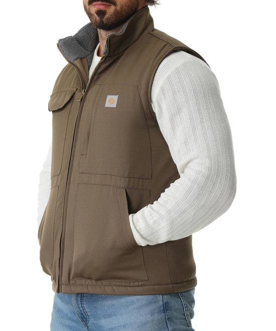 TUAOVA vest — Fleece-lined and waterproof workwear mock-neck design