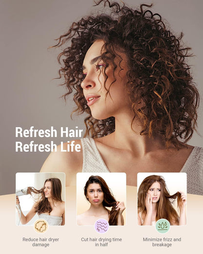 YFONG microfiber hair towel wrap with elastic band for fast drying curly hair