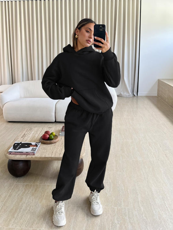 Track suit — Trendy queen two piece lounge set with hoodie and sweatpants 2026
