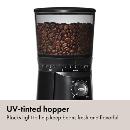 OXO Brew electric food mill grinder — conical burr design