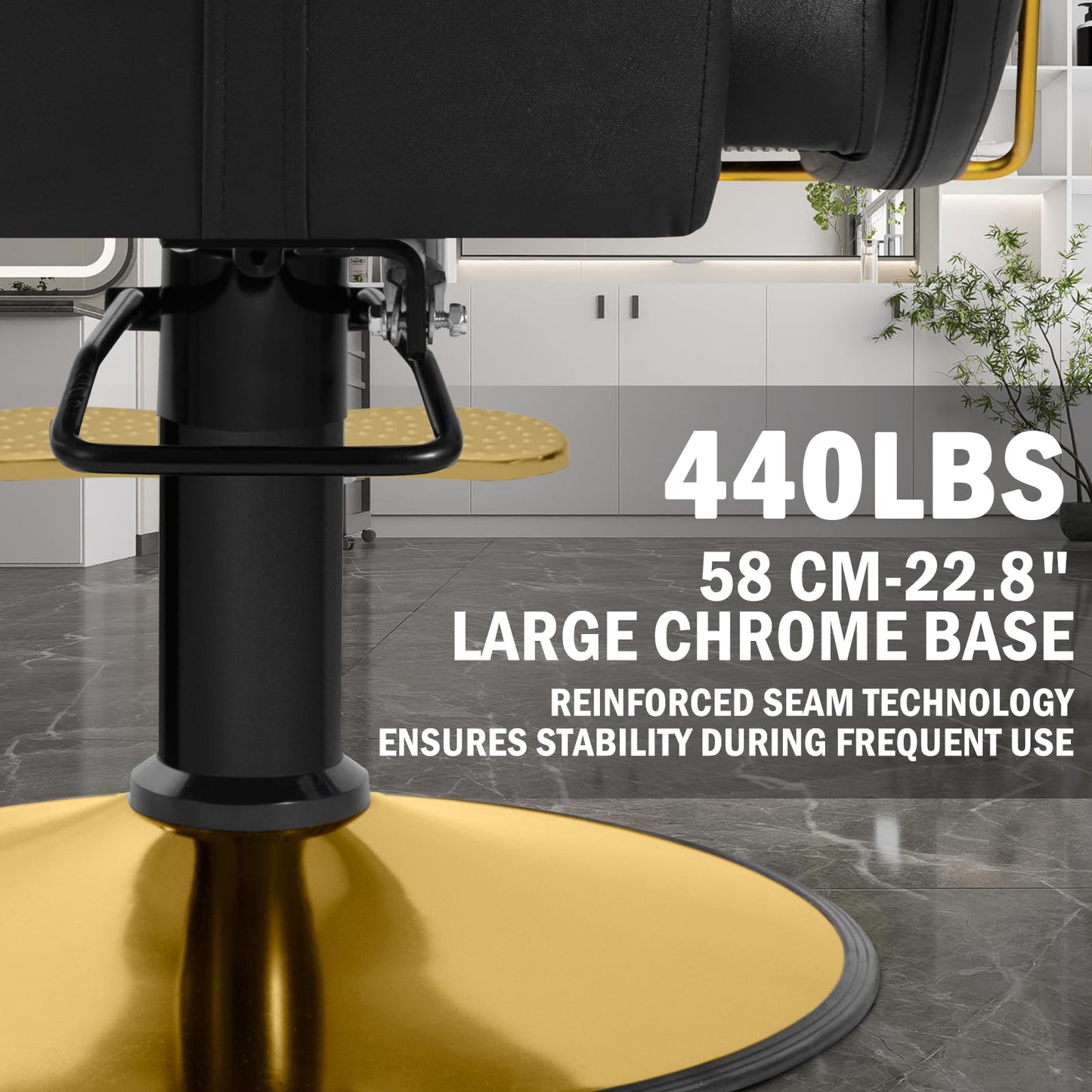 Tythical Salon Chair Reclining Barber Hair Chair for Hair Stylist with Heavy Duty Hydraulic Pump, 360 Swivel Styling Beauty Spa Tattoo Equipment for Home Barbershop, Black Gold