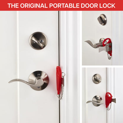 Lock — Original portable door lock by Rishon Enterprises Inc. for security and travel.