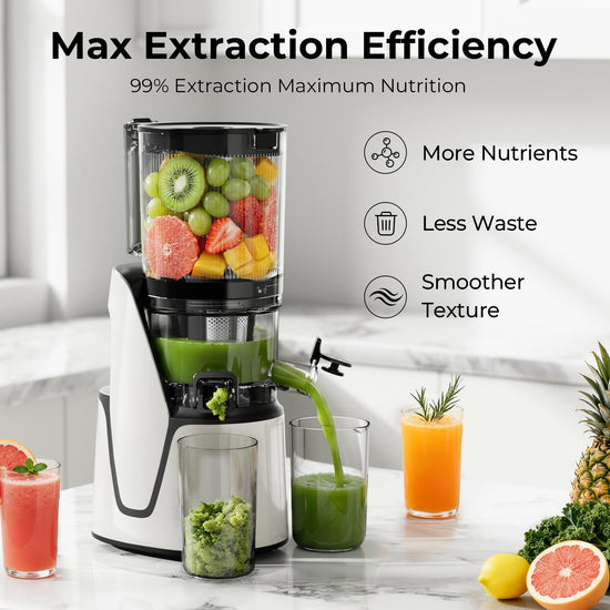 EanOruus juicer — 3-in-1 cold press with large capacity and extra large chute