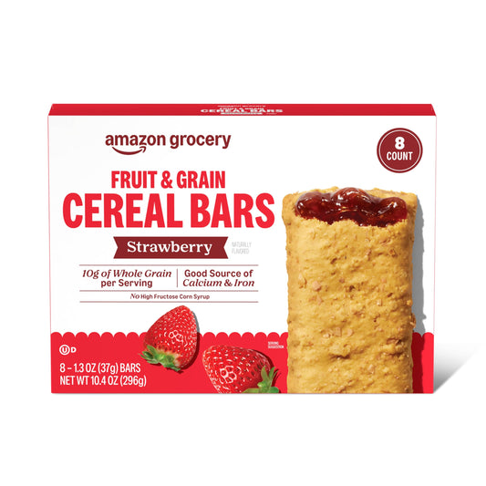 Snack food bar — Strawberry flavor, 10.4 oz, 8 count pack by Amazon Grocery