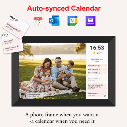 Digital picture frame — WiFi touchscreen display with auto-rotate feature and easy sharing