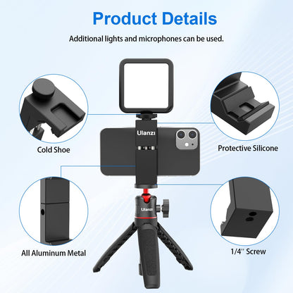 Camera support — ULANZI ST-02S aluminum phone tripod mount with cold shoe mount