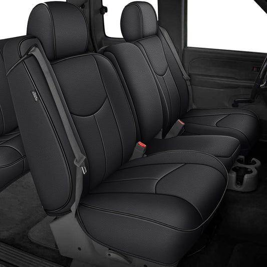AOMSAZTO vehicle seat cover - Leather full set for Chevy Silverado/GMC Sierra 1500 (1999-2006) black