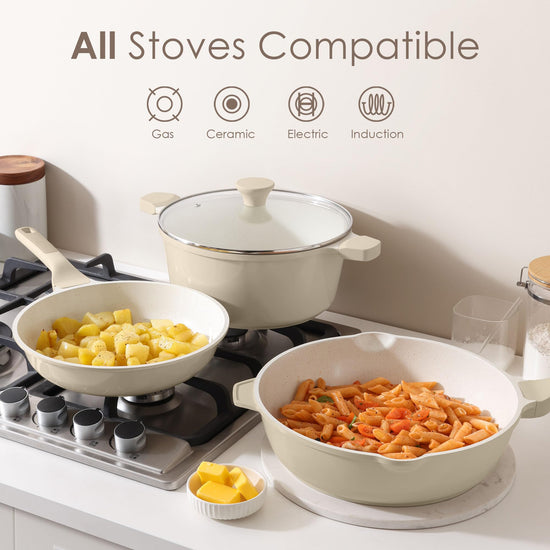 SENSARTE saute fry pan — Healthy non toxic and induction compatible design with heat resistant handle