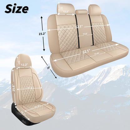 HChengkikz vehicle seat cover — Breathable and waterproof napa leather, beige