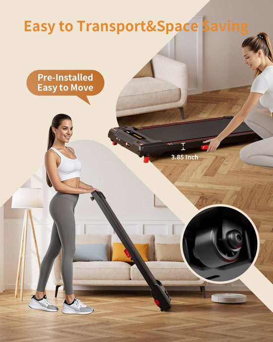 Walking pad treadmill - Anylife incline under desk design with remote control and LED display