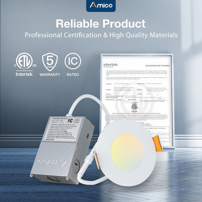 Light fixture — Amico LED slim canless recessed lighting 12 pack