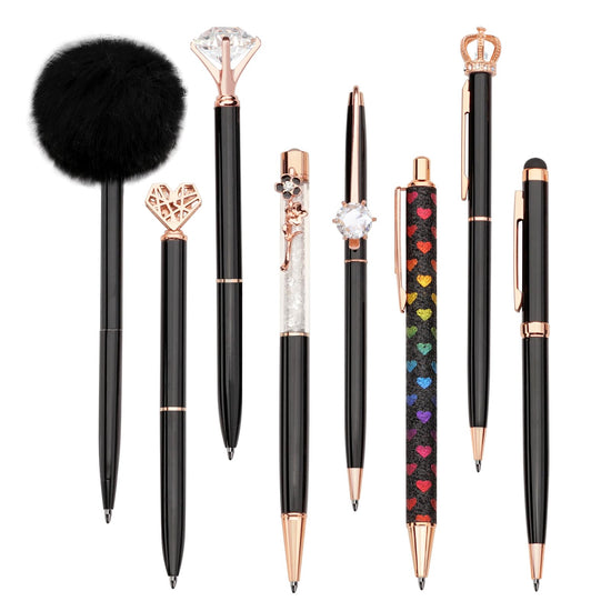 WEMATE ballpoint pen set — bling design for women