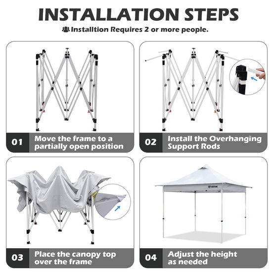 OUTFINE Pop-up Tent 10x10 Instant Gazebo with Wheeled Bag, Sandbags x4, Tent Stakes x8