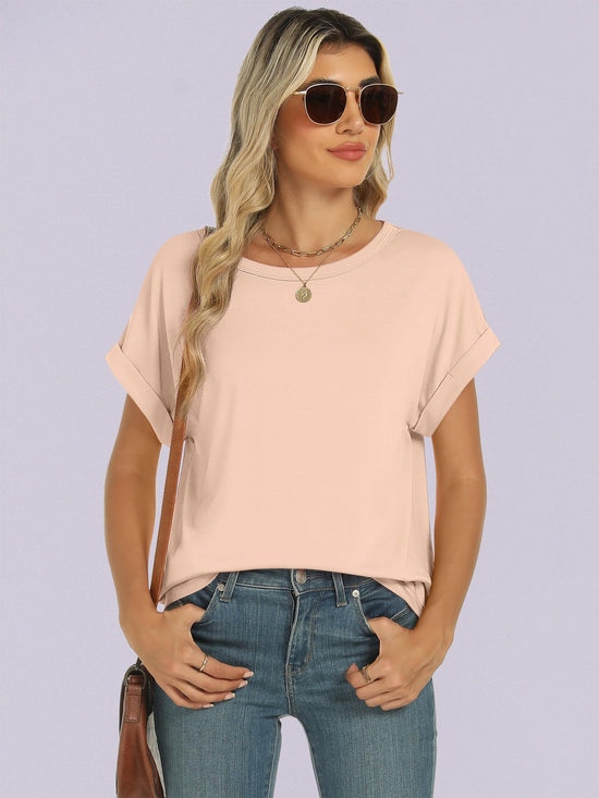 Shirt — Women's oversized short sleeve t shirt by ANRABESS