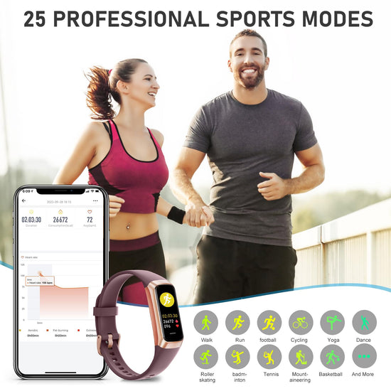 Fitness Tracker for Women Men with Heart Rate/Blood Pressure/Calories/Pedometer, Activity Tracker with 1.1"" AMOLED Screen, Waterproof Step Tracker for Android iPhones