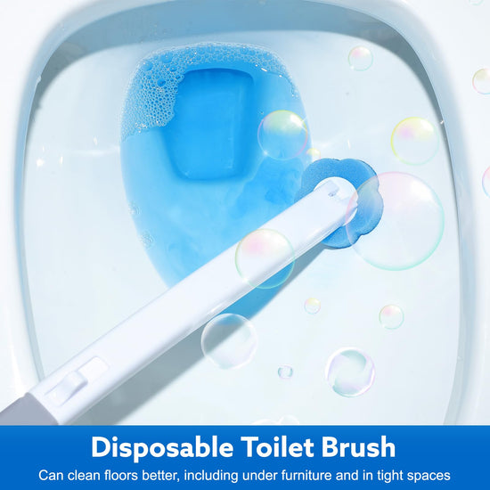 wlich Disposable Toilet Brush Set with 48 Refills, Wall Mount Holder