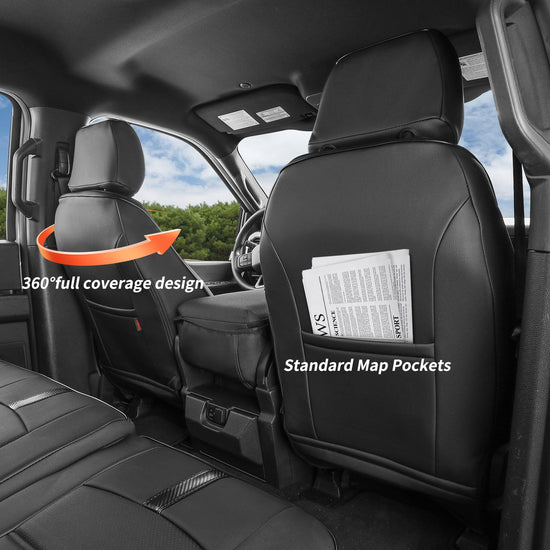 coverdream F150 seat covers - waterproof leather protection for 2015-2020 Ford F150 and 2017-2022 F250/F350 Crew Cab