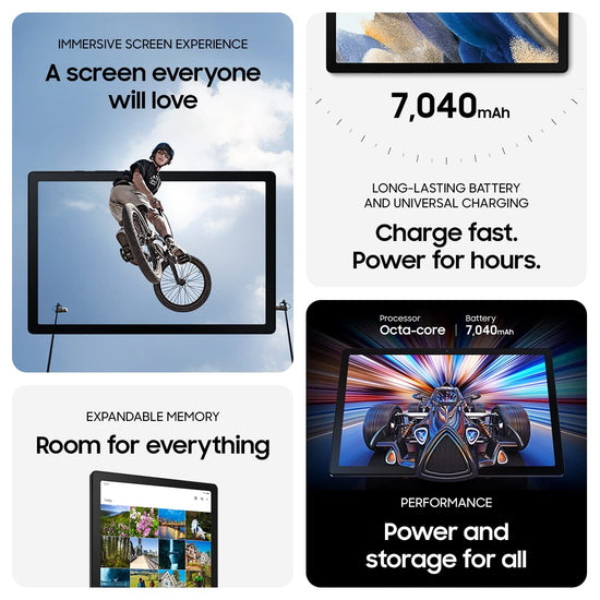 Tablet computer — Samsung Galaxy Tab A8 with 10.5” LCD screen