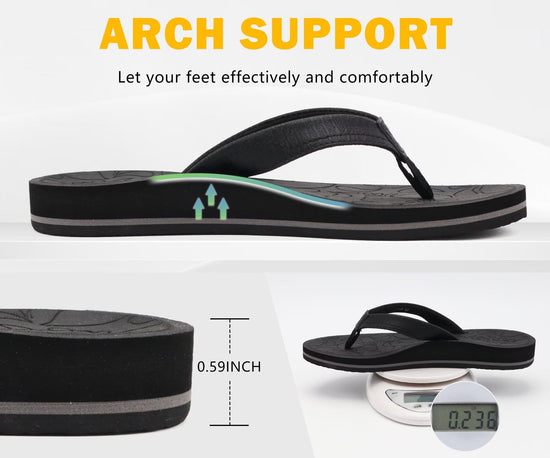 ONCAI women's sandals — Comfortable flip flops with arch support for summer beach wear
