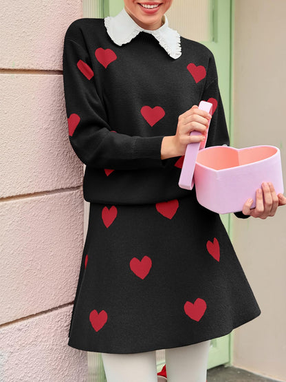 Coordinated outfit — Tankaneo women's 2 piece sweater and pleated mini skirt set