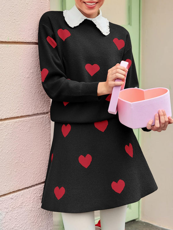Coordinated outfit — Tankaneo women's 2 piece sweater and pleated mini skirt set