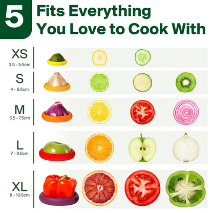 Food storage container — Reusable silicone covers for fruits and vegetables