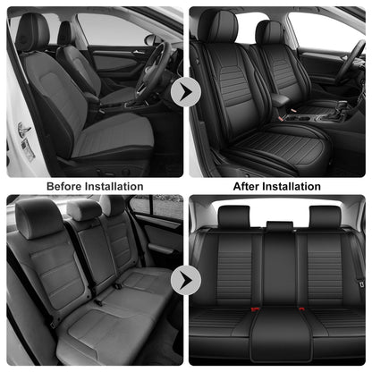 AOMSAZTO vehicle seat cover - leather full set for Mitsubishi Lancer 2012-2017 in black