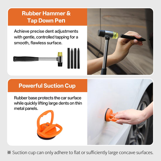 AUTOPDR Paintless Dent Repair Kit for Car, PDR Dent Removal Tools with Dent Lifter & Pro Dent Puller Tabs, Auto Body Dent Puller for Car Dent Repair, Hail Damage Repair