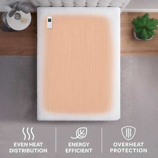 Mattress cover — Sunbeam heated with auto shut-off and deep pocket skirt