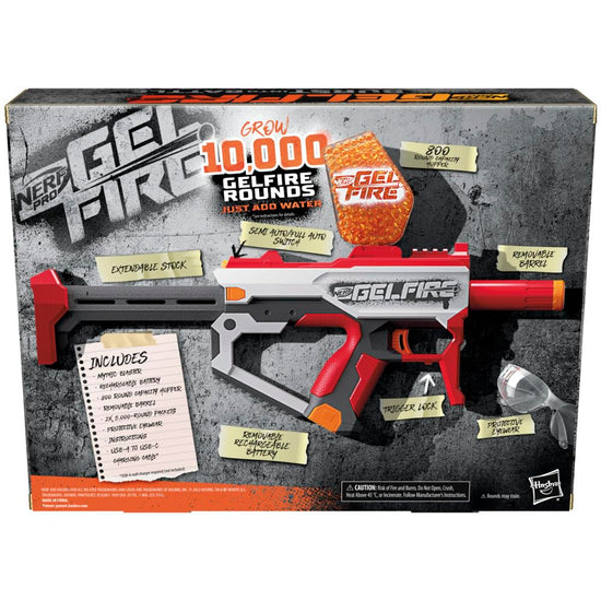 Nerf Pro Gelfire blaster with 10,000 rounds and rechargeable battery
