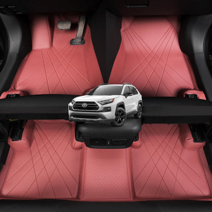 EKR vehicle mat — Custom leather seat cover in burgundy for RAV4 2019-2024