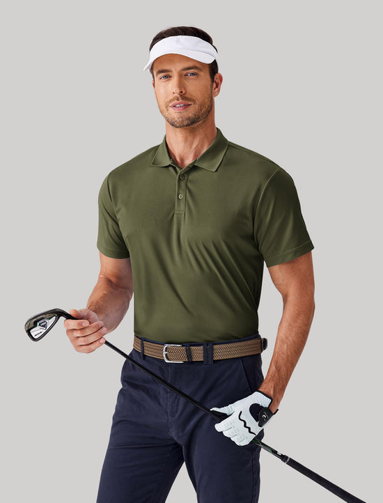 PINSPARK short sleeve polo shirt — lightweight and quick dry for golf and workouts