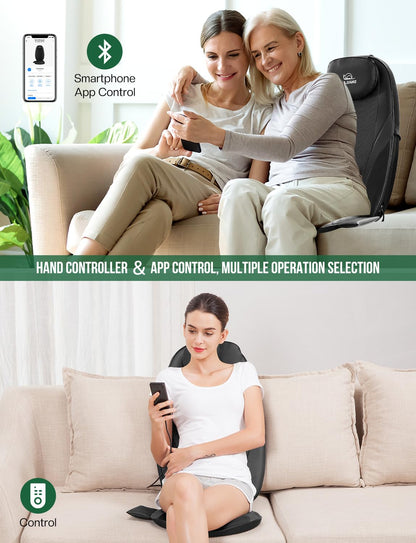 Snailax back massager with soothing heat — electric deep tissue kneading full body massage chair