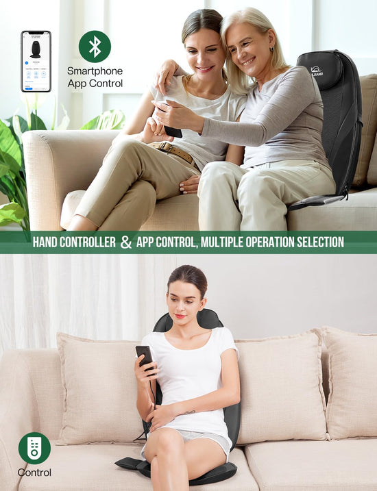 Snailax back massager with soothing heat — electric deep tissue kneading full body massage chair