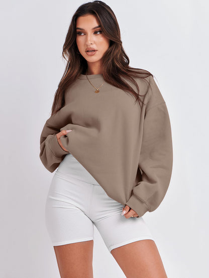 ANRABESS sweatshirt — Oversized crewneck fleece pullover for women