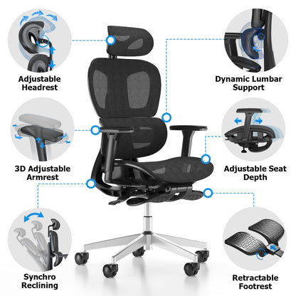 PatioMage ergonomic office chair — 3D adjustable armrest and high back design